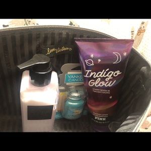 Victoria Secrets large zip bag with lotions